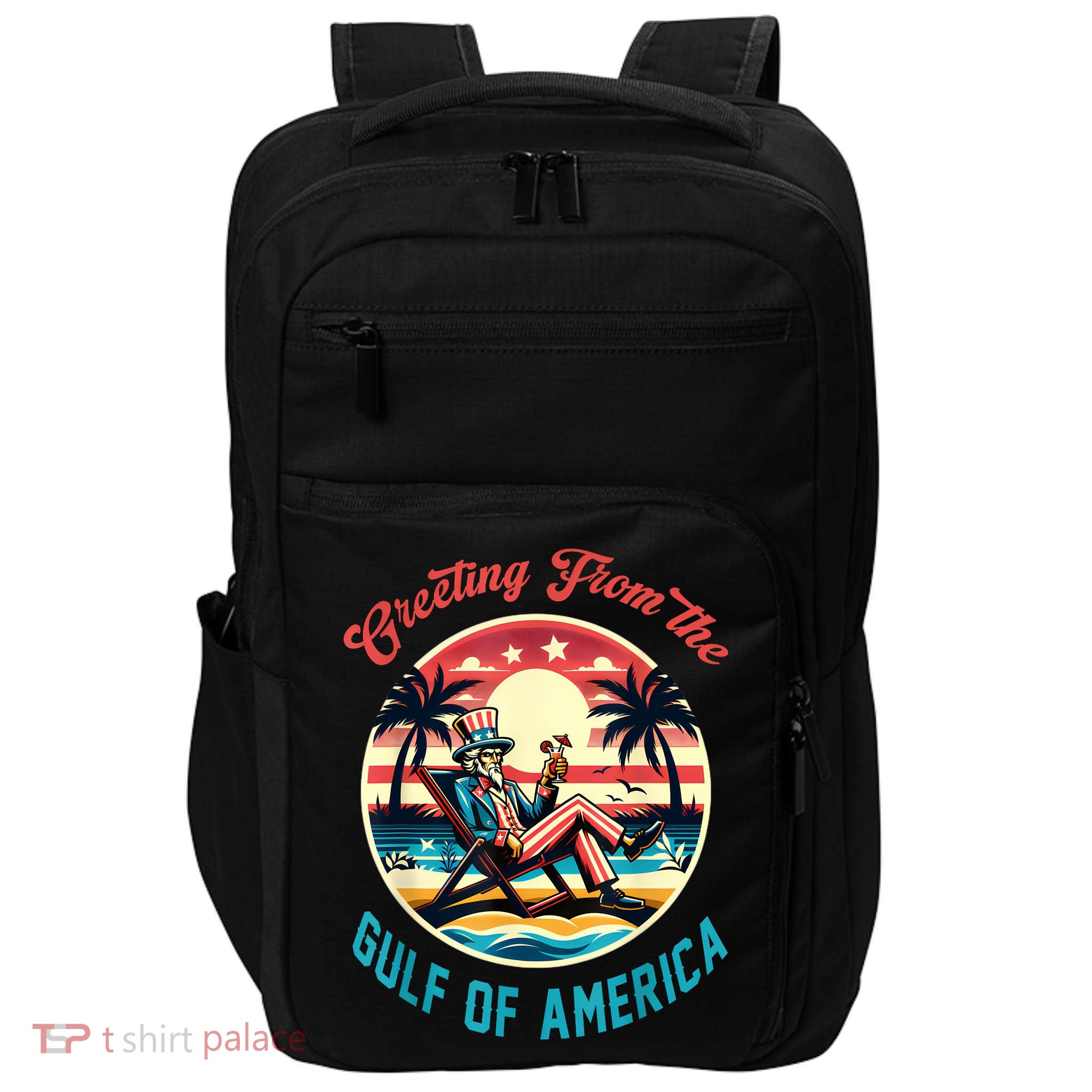 Greeting From The Gulf Of Usa America Trump Patriotic Gulf Impact Tech Backpack