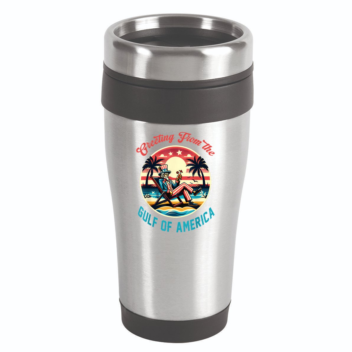 Greeting From The Gulf Of Usa America Trump Patriotic Gulf 16oz Travel Tumbler