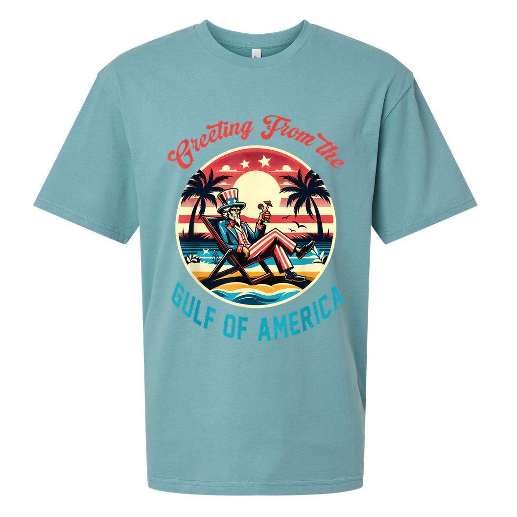 Greeting From The Gulf Of Usa America Trump Patriotic Gulf Sueded Cloud Jersey T-Shirt