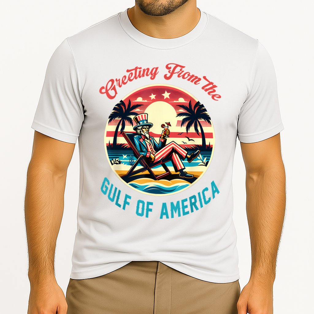 Greeting From The Gulf Of Usa America Trump Patriotic Gulf Cooling Performance Crew T-Shirt