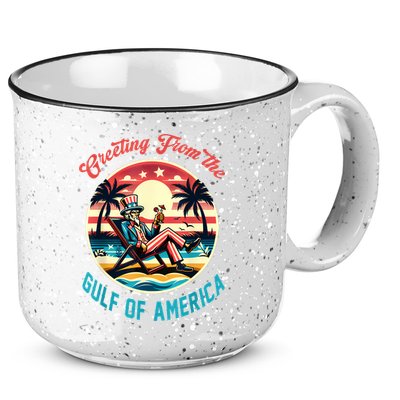 Greeting From The Gulf Of Usa America Trump Patriotic Gulf 15oz Campfire Ceramic Mug