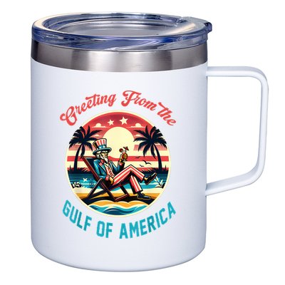 Greeting From The Gulf Of Usa America Trump Patriotic Gulf 12oz Stainless Steel Coffee Mug