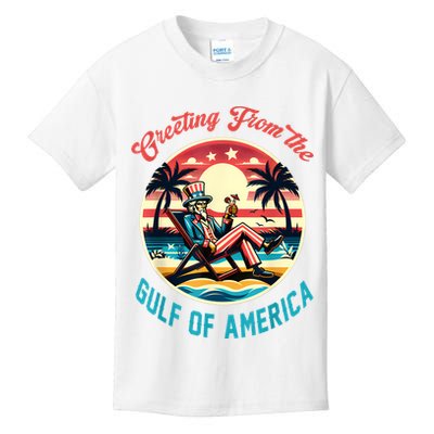 Greeting From The Gulf Of Usa America Trump Patriotic Gulf Kids T-Shirt