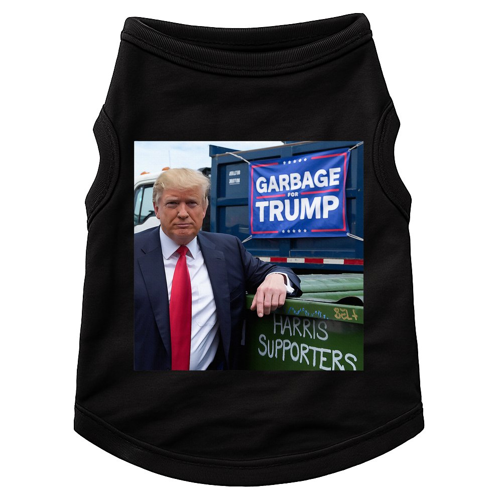 Garbage For Trump Funny Political Humor Photo Doggie Tank