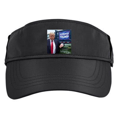 Garbage For Trump Funny Political Humor Photo Adult Drive Performance Visor