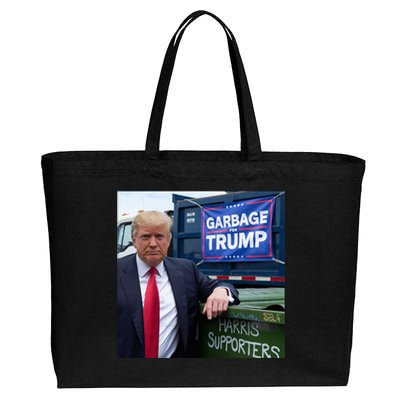 Garbage For Trump Funny Political Humor Photo Cotton Canvas Jumbo Tote