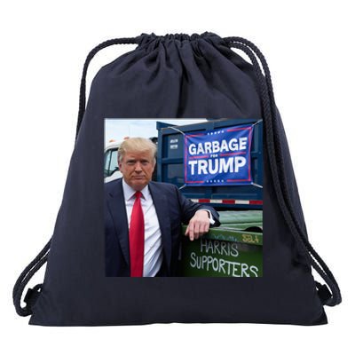 Garbage For Trump Funny Political Humor Photo Drawstring Bag