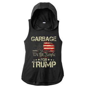 Garbage For Trump 2024 Tees Trump Supporter Us Flag Ladies PosiCharge Tri-Blend Wicking Draft Hoodie Tank