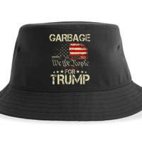 Garbage For Trump 2024 Tees Trump Supporter Us Flag Sustainable Bucket Hat