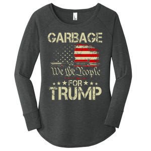 Garbage For Trump 2024 Tees Trump Supporter Us Flag Women's Perfect Tri Tunic Long Sleeve Shirt