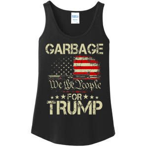 Garbage For Trump 2024 Tees Trump Supporter Us Flag Ladies Essential Tank