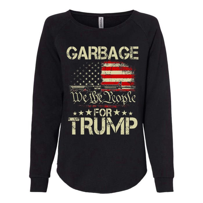 Garbage For Trump 2024 Tees Trump Supporter Us Flag Womens California Wash Sweatshirt