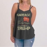 Garbage For Trump 2024 Tees Trump Supporter Us Flag Women's Strappy Tank