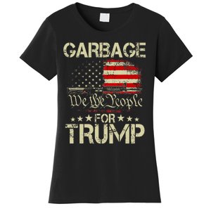 Garbage For Trump 2024 Tees Trump Supporter Us Flag Women's T-Shirt