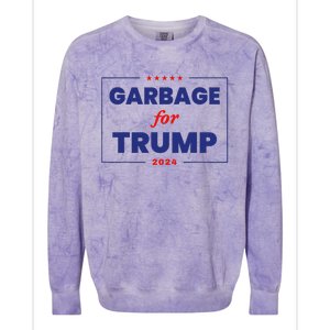 Garbage For Trump 2024 Funny Trump Supporter Colorblast Crewneck Sweatshirt