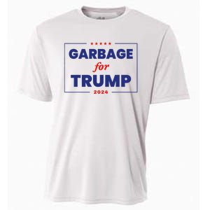 Garbage For Trump 2024 Funny Trump Supporter Cooling Performance Crew T-Shirt