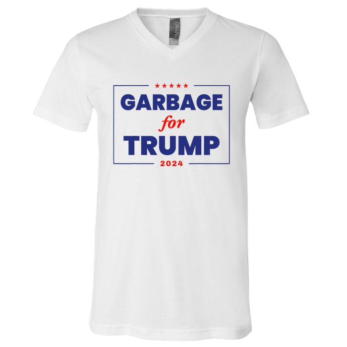 Garbage For Trump 2024 Funny Trump Supporter V-Neck T-Shirt