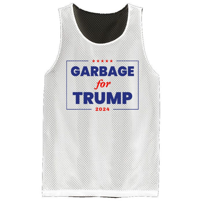 Garbage For Trump 2024 Funny Trump Supporter Mesh Reversible Basketball Jersey Tank