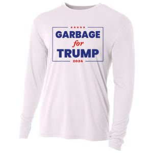 Garbage For Trump 2024 Funny Trump Supporter Cooling Performance Long Sleeve Crew