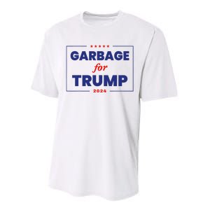 Garbage For Trump 2024 Funny Trump Supporter Performance Sprint T-Shirt