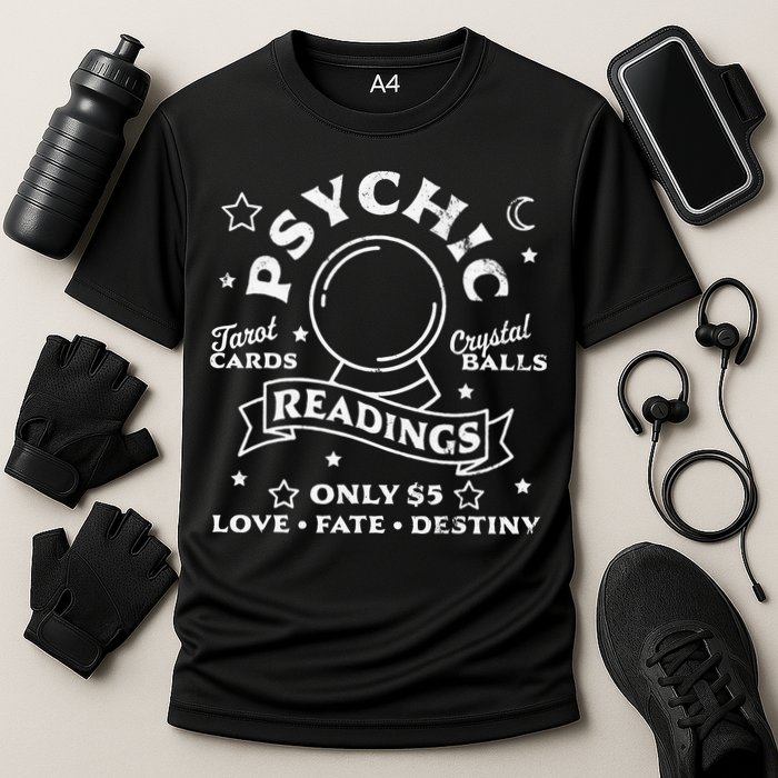 Gypsy Fortune Teller Psychic Readings Tarot Crystal Ball Cooling Performance Crew T-Shirt