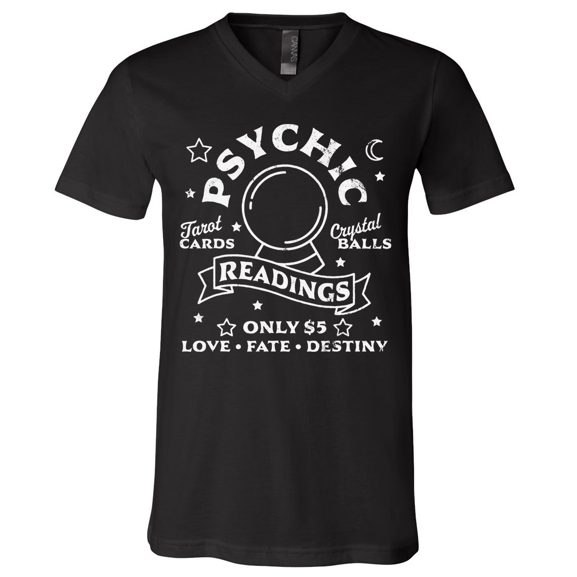Gypsy Fortune Teller Psychic Readings Tarot Crystal Ball V-Neck T-Shirt