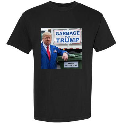 Garbage For Trump Funny Political Humor Photo Garment-Dyed Heavyweight T-Shirt