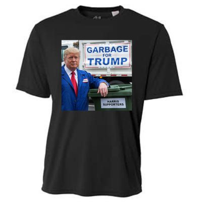 Garbage For Trump Funny Political Humor Photo Cooling Performance Crew T-Shirt