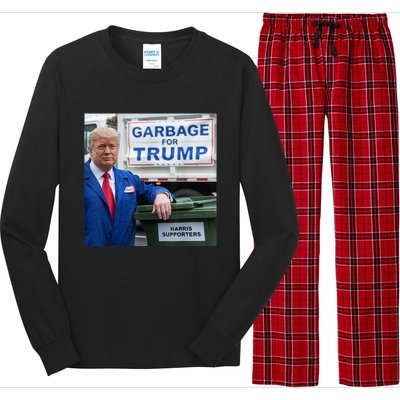 Garbage For Trump Funny Political Humor Photo Long Sleeve Pajama Set