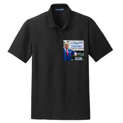 Garbage For Trump Funny Political Humor Photo Dry Zone Grid Polo