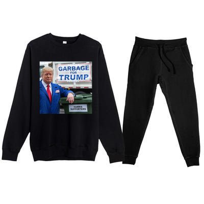 Garbage For Trump Funny Political Humor Photo Premium Crewneck Sweatsuit Set