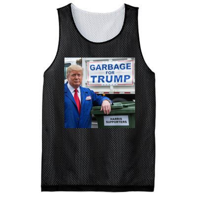 Garbage For Trump Funny Political Humor Photo Mesh Reversible Basketball Jersey Tank