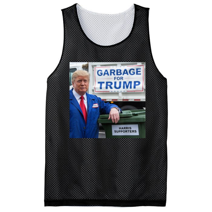 Garbage For Trump Funny Political Humor Photo Mesh Reversible Basketball Jersey Tank