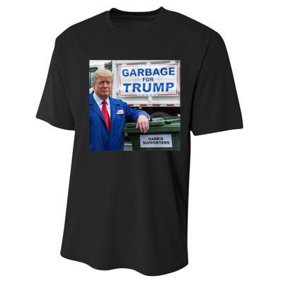 Garbage For Trump Funny Political Humor Photo Performance Sprint T-Shirt