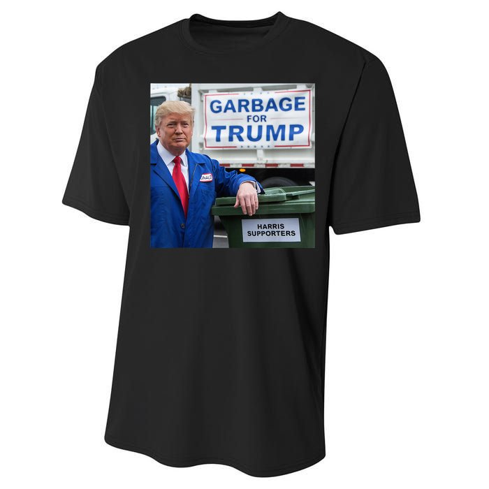 Garbage For Trump Funny Political Humor Photo Performance Sprint T-Shirt