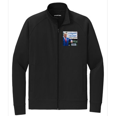 Garbage For Trump Funny Political Humor Photo Stretch Full-Zip Cadet Jacket