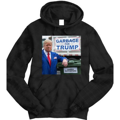 Garbage For Trump Funny Political Humor Photo Tie Dye Hoodie