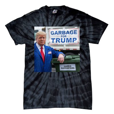 Garbage For Trump Funny Political Humor Photo Tie-Dye T-Shirt