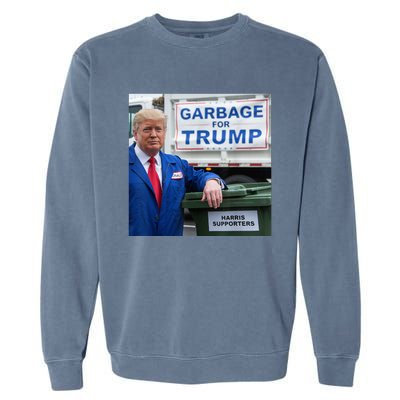 Garbage For Trump Funny Political Humor Photo Garment-Dyed Sweatshirt