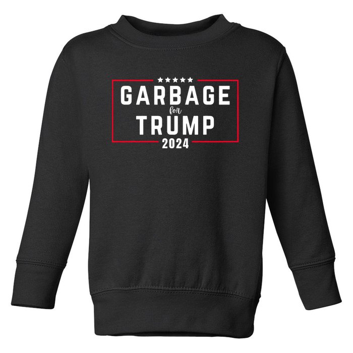 Garbage For Trump 2024 Toddler Sweatshirt