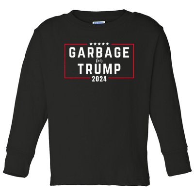 Garbage For Trump 2024 Toddler Long Sleeve Shirt