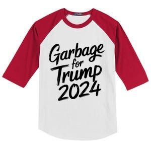 Garbage For Trump 2024 We Are Not Garbage Vote Trump Kids Colorblock Raglan Jersey