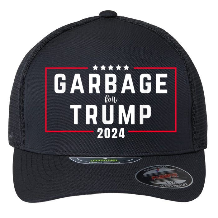 Garbage For Trump 2024 Flexfit Unipanel Trucker Cap