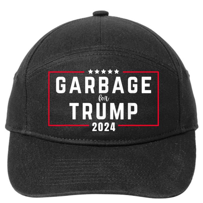 Garbage For Trump 2024 7-Panel Snapback Hat