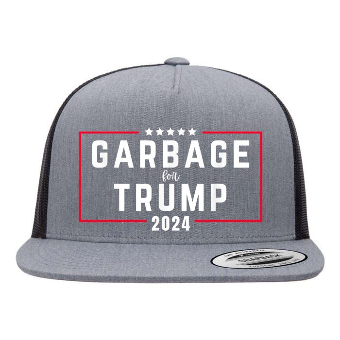 Garbage For Trump 2024 Flat Bill Trucker Hat