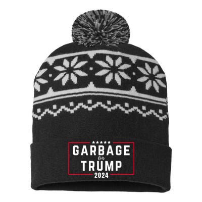 Garbage For Trump 2024 USA-Made Snowflake Beanie