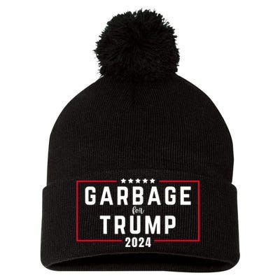 Garbage For Trump 2024 Pom Pom 12in Knit Beanie