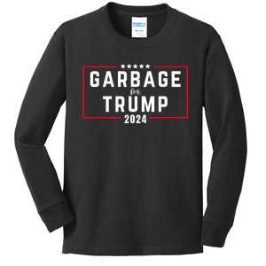 Garbage For Trump 2024 Kids Long Sleeve Shirt