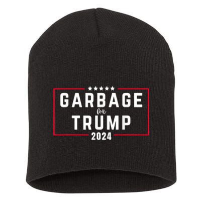 Garbage For Trump 2024 Short Acrylic Beanie