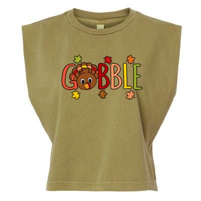 Gobble Funny Turkey Thanksgiving Family Graphic Meaningful Gift Garment-Dyed Women's Muscle Tee